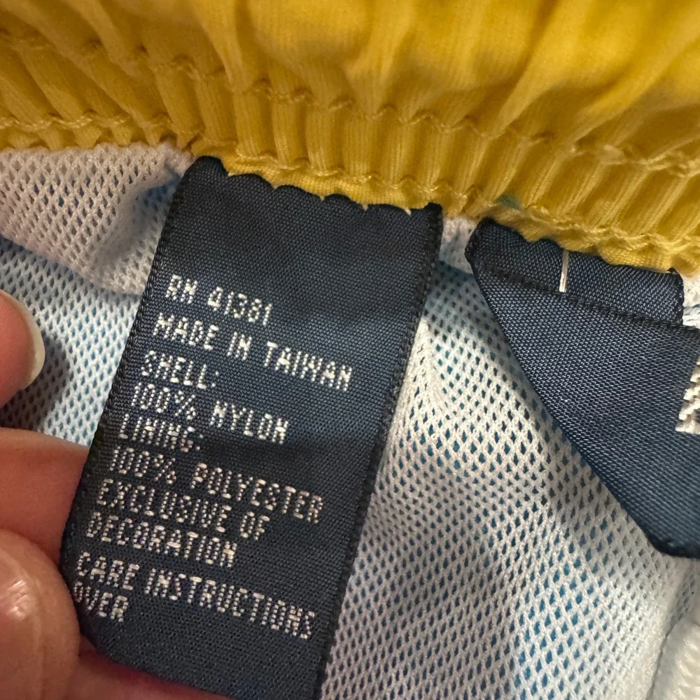 Polo Ralph Lauren Mens Swim Trunks‎ Turquoise Blue Yellow Pony Mesh Lined Large